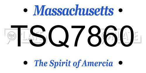 TSQ7860 Massachusetts License Plate