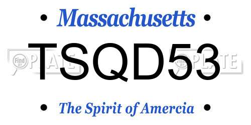 TSQD53 Massachusetts License Plate
