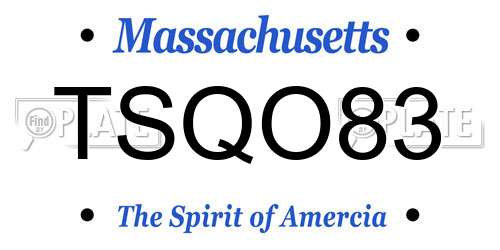TSQO83 Massachusetts License Plate