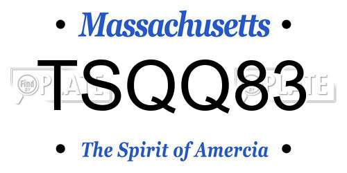 TSQQ83 Massachusetts License Plate
