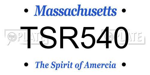 TSR540 Massachusetts License Plate