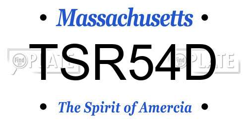 TSR54D Massachusetts License Plate