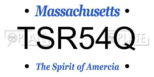 TSR54Q Massachusetts License Plate