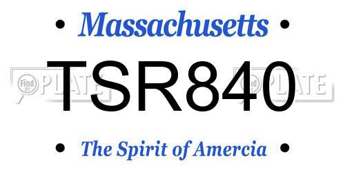 TSR840 Massachusetts License Plate