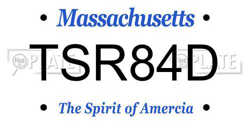 TSR84D Massachusetts License Plate