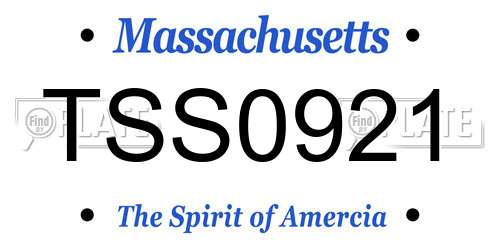 TSS0921 Massachusetts License Plate