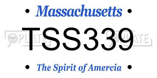 TSS339 Massachusetts License Plate