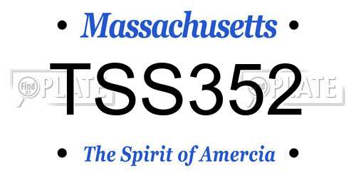 TSS352 Massachusetts License Plate