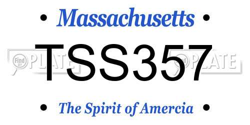 TSS357 Massachusetts License Plate
