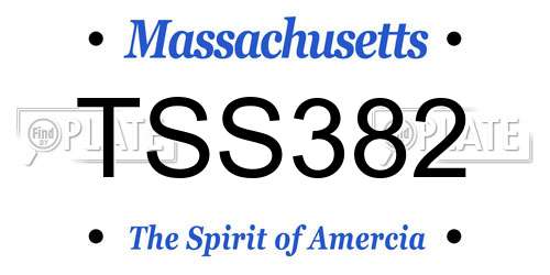 TSS382 Massachusetts License Plate