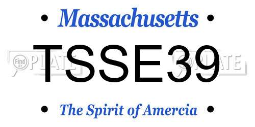 TSSE39 Massachusetts License Plate