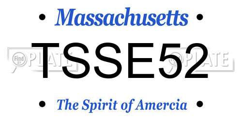 TSSE52 Massachusetts License Plate
