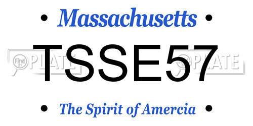 TSSE57 Massachusetts License Plate