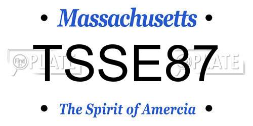 TSSE87 Massachusetts License Plate