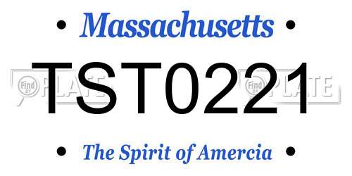 TST0221 Massachusetts License Plate
