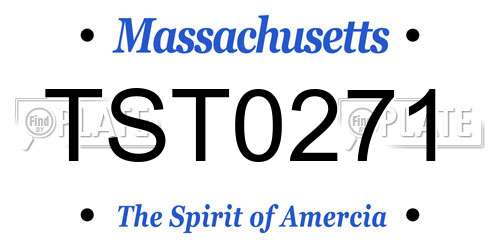 TST0271 Massachusetts License Plate