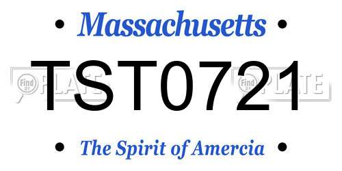 TST0721 Massachusetts License Plate