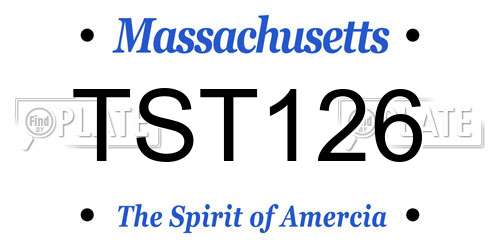 TST126 Massachusetts License Plate