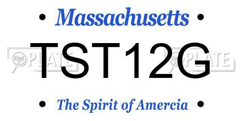 TST12G Massachusetts License Plate