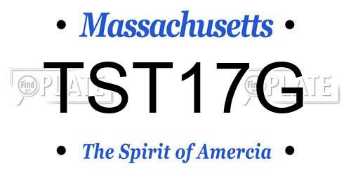 TST17G Massachusetts License Plate