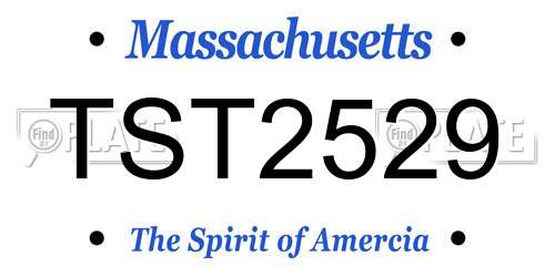 TST2529 Massachusetts License Plate