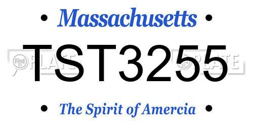 TST3255 Massachusetts License Plate