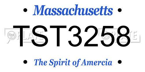 TST3258 Massachusetts License Plate