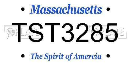 TST3285 Massachusetts License Plate