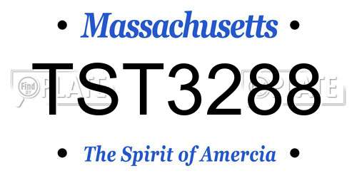 TST3288 Massachusetts License Plate