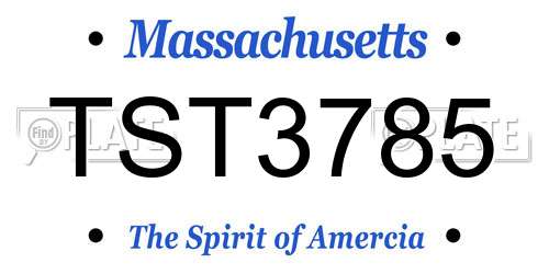 TST3785 Massachusetts License Plate