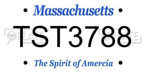 TST3788 Massachusetts License Plate