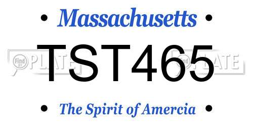 TST465 Massachusetts License Plate