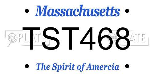 TST468 Massachusetts License Plate