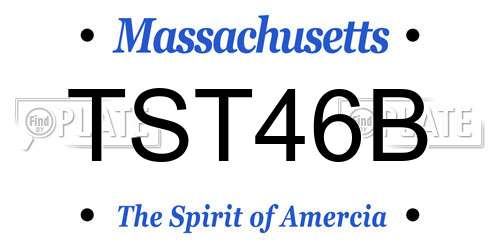TST46B Massachusetts License Plate