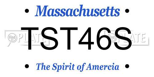 TST46S Massachusetts License Plate