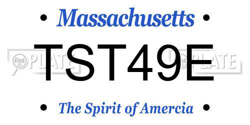 TST49E Massachusetts License Plate