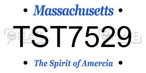 TST7529 Massachusetts License Plate