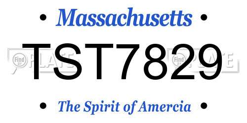 TST7829 Massachusetts License Plate