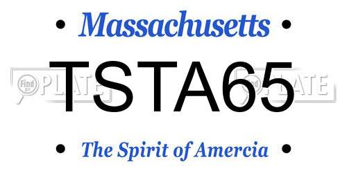 TSTA65 Massachusetts License Plate