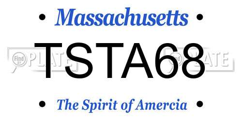 TSTA68 Massachusetts License Plate