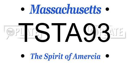 TSTA93 Massachusetts License Plate