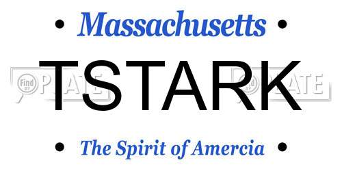 TSTARK Massachusetts License Plate