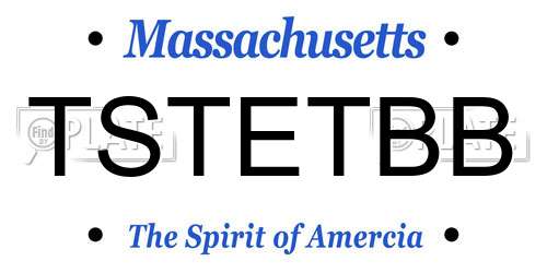 TSTETBB Massachusetts License Plate