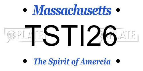 TSTI26 Massachusetts License Plate