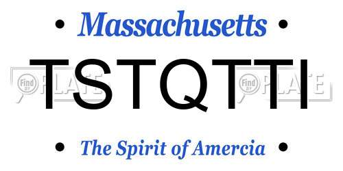 TSTQTTI Massachusetts License Plate