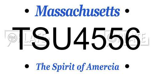 TSU4556 Massachusetts License Plate