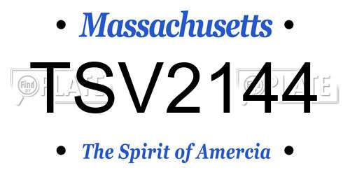 TSV2144 Massachusetts License Plate
