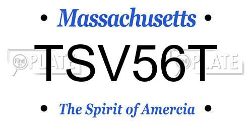 TSV56T Massachusetts License Plate