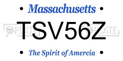 TSV56Z Massachusetts License Plate