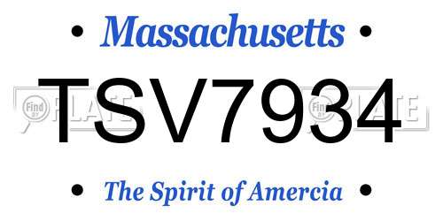 TSV7934 Massachusetts License Plate